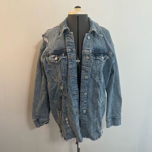 Maurices Distressed Denim Oversized Jacket